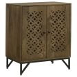 Zaria - 2 Door Wood Trellis Accent Storage Cabinet - Brown For Discount