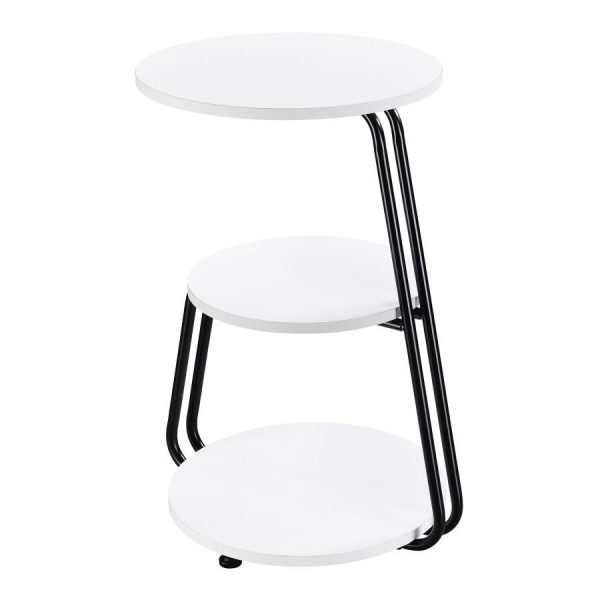 Hilly - 3-Tier Round Accent Side Table - White And Black For Cheap