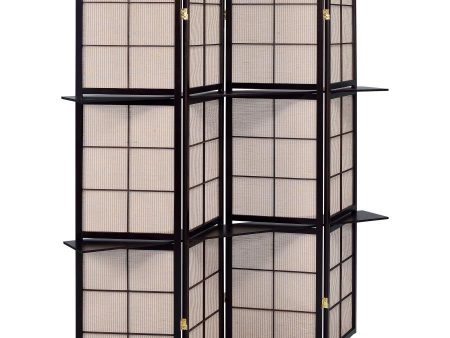 Iggy - 4-Panel Room Divider Folding Shoji Screen - Cappuccino Sale