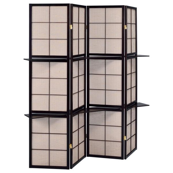 Iggy - 4-Panel Room Divider Folding Shoji Screen - Cappuccino Sale