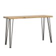 Zander - Solid Wood Top Console Table - Natural And Matte Black Online