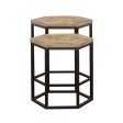 Adger - 2 Piece Hexagonal Nesting Tables - Natural And Black Fashion