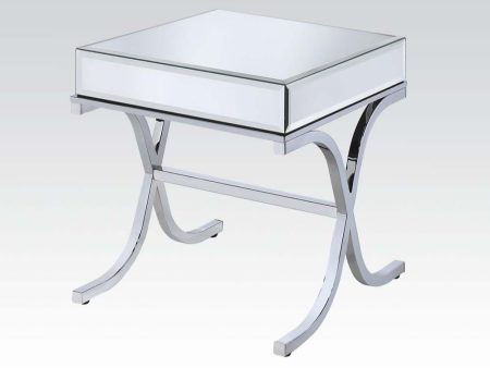 Yuri - End Table - Mirrored Top & Chrome Online Hot Sale