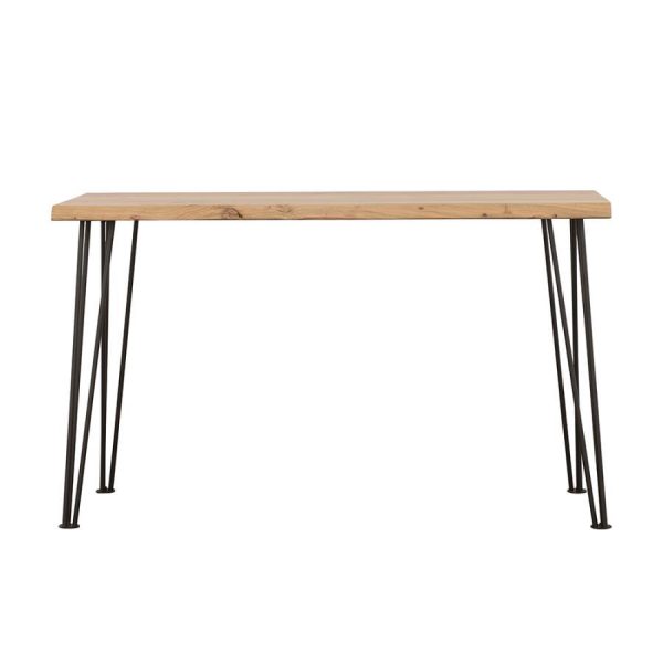 Zander - Solid Wood Top Console Table - Natural And Matte Black Online