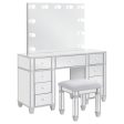 Allora - 9-Drawer Vanity Set With Lighting - Metallic Silver Sale