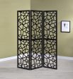 Nailan - 3-Panel Room Divider Folding Screen Open Mosaic - Black For Sale