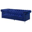 Bleker - Upholstered Tuxedo Arm Tufted Sofa - Blue Supply