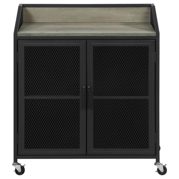 Arlette - 2 Door Mobile Home Bar Wine Cabinet - Sandy Black Online