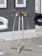 Zanella - Round Glass Top Bistro Bar Table - Chrome For Discount