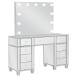 Allora - 9-Drawer Vanity Set With Lighting - Metallic Silver Sale