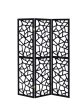 Nailan - 3-Panel Room Divider Folding Screen Open Mosaic - Black For Sale