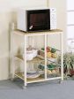 Kelvin - 2-Shelf Mobile Kitchen Cart - Natural Brown And White For Sale