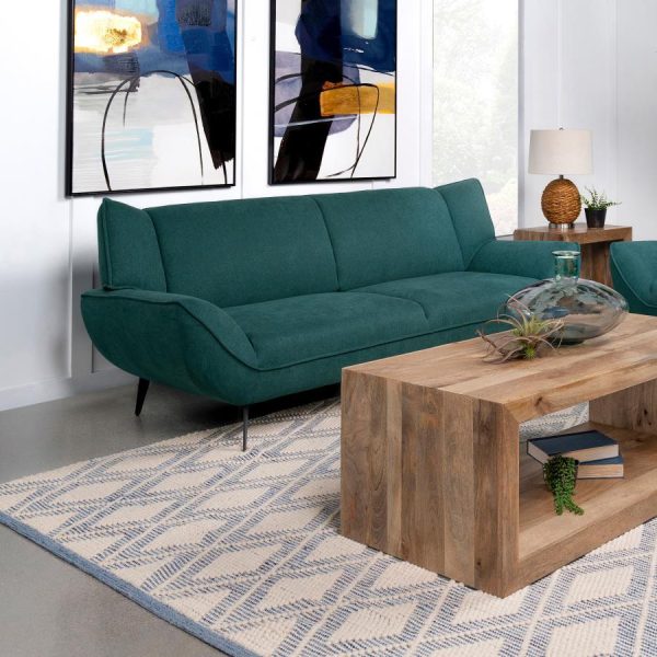 Acton - Upholstered Flared Arm Sofa - Teal Blue Cheap