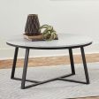 Hugo - Round Faux Marble Coffee Table - White And Matte Black Supply