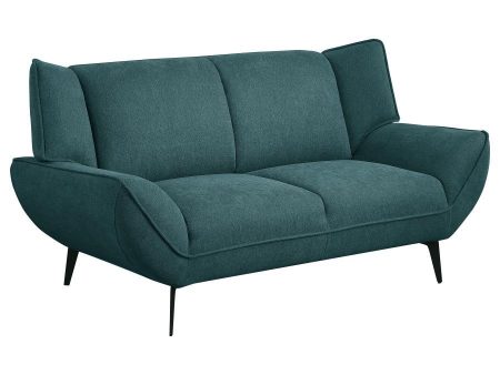 Acton - Upholstered Flared Arm Loveseat - Teal Blue For Cheap