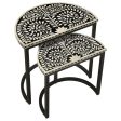 Zakiya - 2 Piece Demilune Nesting Table Set - Black And White Online