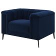 Chalet - Upholstered Tuxedo Arm Tufted Chair - Blue Sale