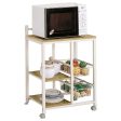 Kelvin - 2-Shelf Mobile Kitchen Cart - Natural Brown And White For Sale