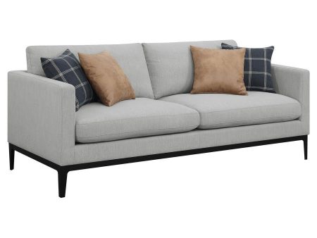 Apperson - Upholstered Track Arm Sofa - Light Gray Online Hot Sale