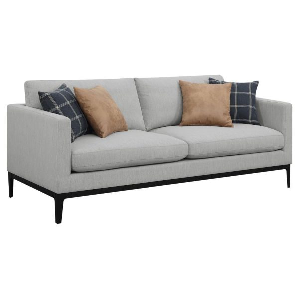 Apperson - Upholstered Track Arm Sofa - Light Gray Online Hot Sale