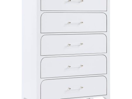 Anastasia - 5-Drawer Bedroom Chest - Pearl White Supply