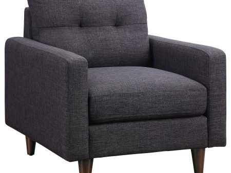 Watsonville - Upholstered Track Arm Tufted Accent Chair - Gray Online Hot Sale