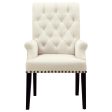 Alana - Fabric Upholstered Dining Arm Chair - Beige Online now