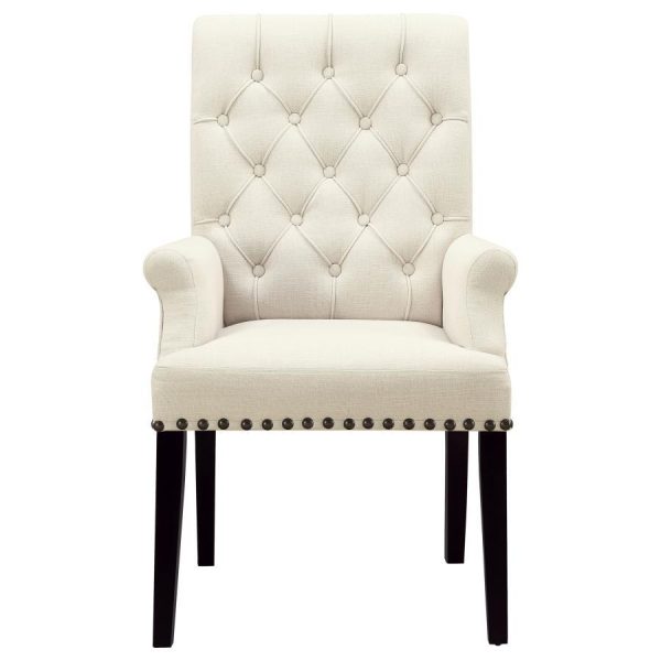 Alana - Fabric Upholstered Dining Arm Chair - Beige Online now