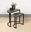 Zakiya - 2 Piece Demilune Nesting Table Set - Black And White Online