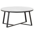 Hugo - Round Faux Marble Coffee Table - White And Matte Black Supply