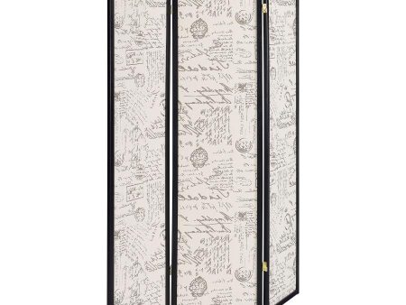 Felice - 3-Panel Room Divider Folding Screen - French Script Supply