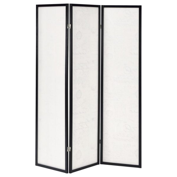 Felice - 3-Panel Room Divider Folding Screen - French Script Supply