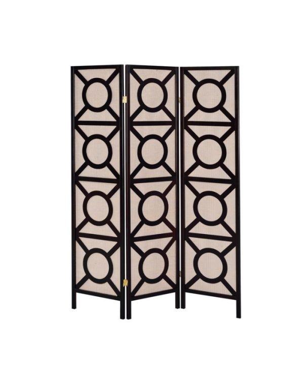 Vulcan - 3 Panel Room Divider Folding Shoji Screen - Cappuccino Cheap