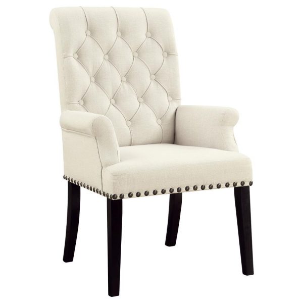 Alana - Fabric Upholstered Dining Arm Chair - Beige Online now