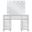 Allora - 9-Drawer Vanity Set With Lighting - Metallic Silver Sale