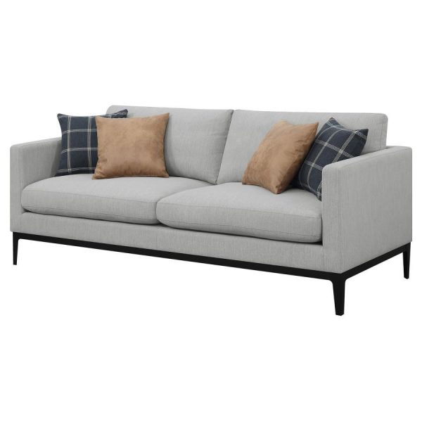 Apperson - Upholstered Track Arm Sofa - Light Gray Online Hot Sale