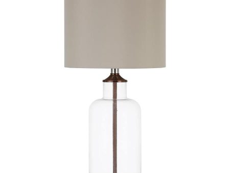 Aisha - Drum Shade Glass Table Lamp - Antique Brass Online