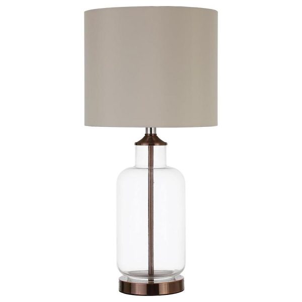 Aisha - Drum Shade Glass Table Lamp - Antique Brass Online