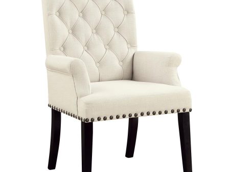 Alana - Fabric Upholstered Dining Arm Chair - Beige Online now