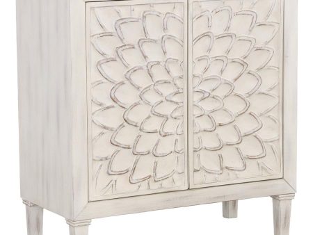 Clarkia - Accent Cabinet With Floral Carved Door - White Online Hot Sale