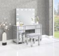 Allora - 9-Drawer Vanity Set With Lighting - Metallic Silver Sale