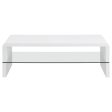 Airell - Rectangular Coffee Table With Shelf - White High Gloss Online