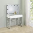 Eliza - Vanity Set With Lighting & Stool - White And Chrome Cheap