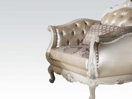 Chantelle - Chair - Rose Gold PU Fabric & Pearl White Online Hot Sale