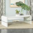 Airell - Rectangular Coffee Table With Shelf - White High Gloss Online