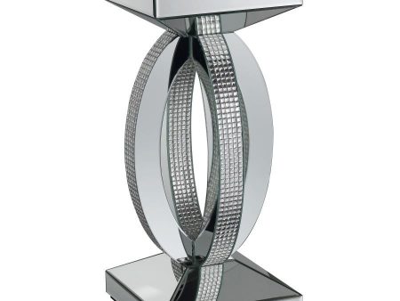 Amalia - Square Mirrored Acrylic Crystal Side End Table - Silver Online Hot Sale