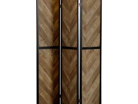 Marlene - 3-Panel Room Divider Folding Screen - Rustic Tobacco Cheap