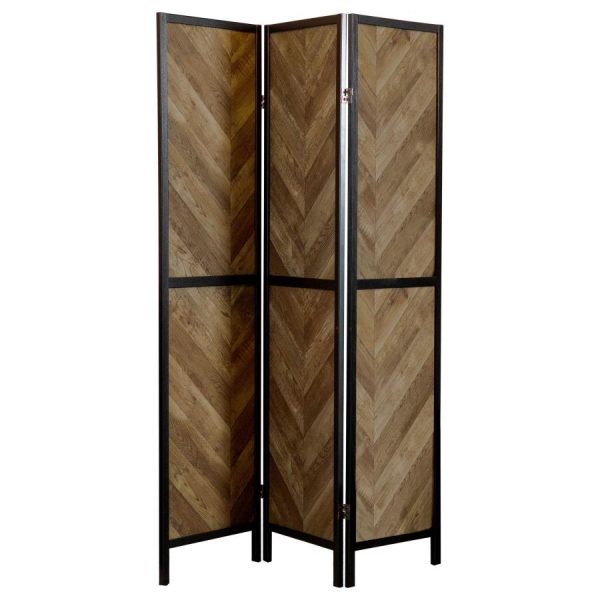 Marlene - 3-Panel Room Divider Folding Screen - Rustic Tobacco Cheap