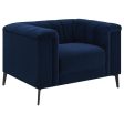 Chalet - Upholstered Tuxedo Arm Tufted Chair - Blue Sale