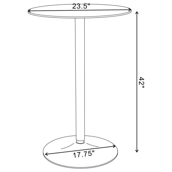 Abiline - Round Glass Top Bistro Bar Table - Chrome Online